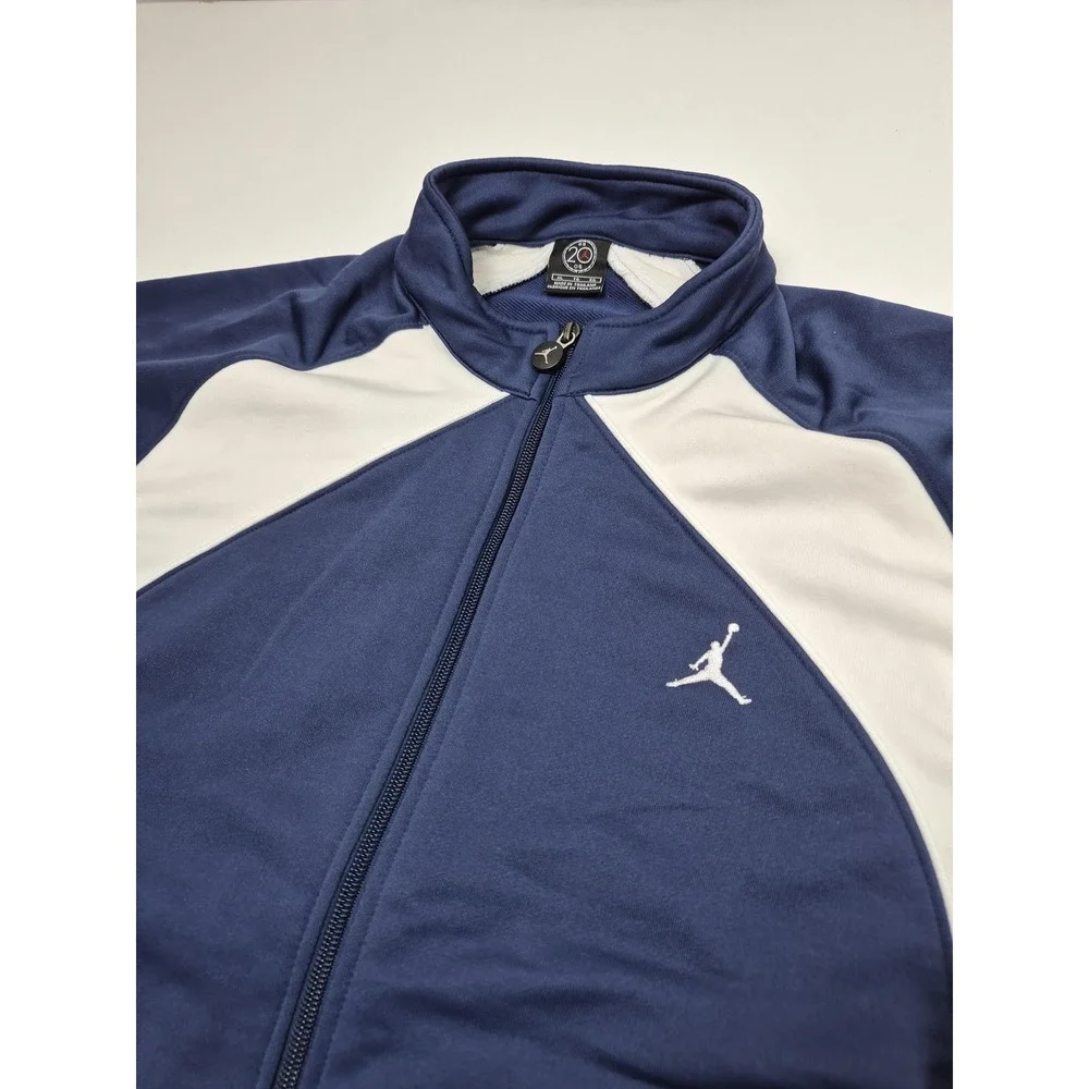 Jordan Track Jacket Mens XL Blue White Full Zip Colorblock Jumpman Logo Athletic